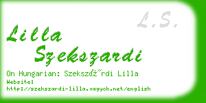 lilla szekszardi business card